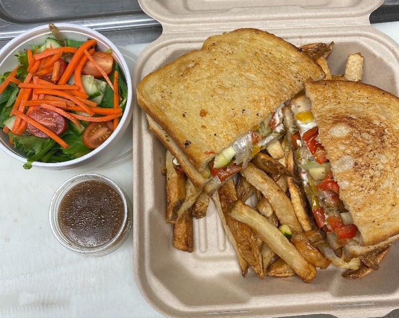 Grilled Veggie and Goat Cheese Sandwich